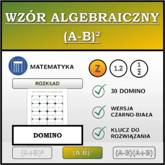 Domino: Wzór algebraiczny (A-B)², rozkład (liczby całkowite)
