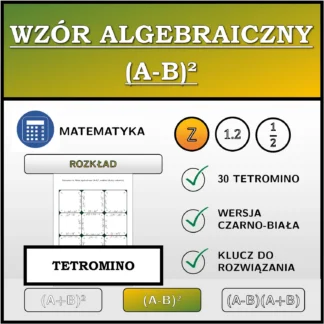 Tetromino: Wzór algebraiczny (A-B)², rozkład (liczby całkowite)