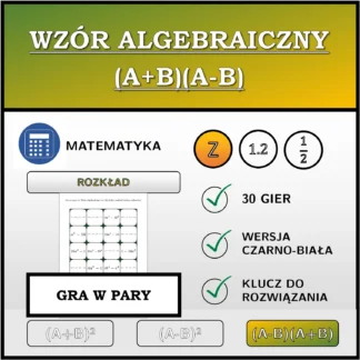 Gra w pary: Wzór algebraiczny (A+B)(A-B), rozkład (liczby całkowite)