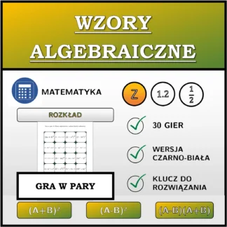 Gra w pary: Wzory algebraiczne, rozkład (liczby całkowite)