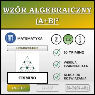 Trimino: Wzór algebraiczny (A+B)², upraszczanie (liczby dziesiętne)
