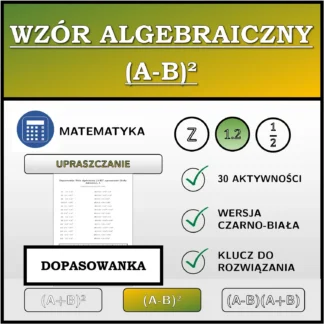 Dopasowanka: Wzór algebraiczny (A-B)², upraszczanie (liczby dziesiętne)