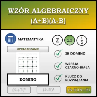Domino: Wzór algebraiczny (A+B)(A-B), upraszczanie (liczby dziesiętne)