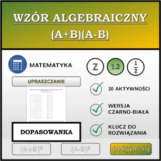 Dopasowanka: Wzór algebraiczny (A+B)(A-B), upraszczanie (liczby dziesiętne)