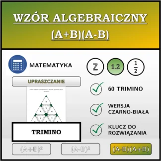 Trimino: Wzór algebraiczny (A+B)(A-B), upraszczanie (liczby dziesiętne)