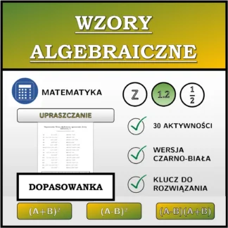 Dopasowanka: Wzory algebraiczne, upraszczanie (liczby dziesiętne)