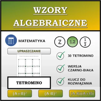 Tetromino: Wzory algebraiczne, upraszczanie (liczby dziesiętne)