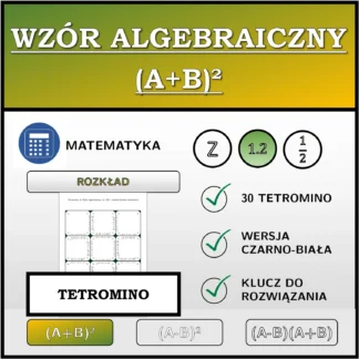 Tetromino: Wzór algebraiczny (A+B)², rozkład (liczby dziesiętne)