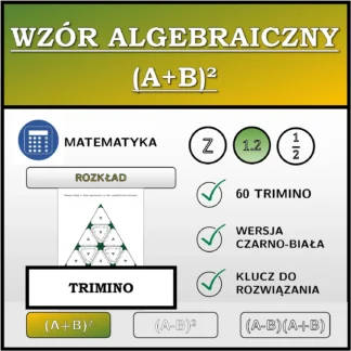 Trimino: Wzór algebraiczny (A+B)², rozkład (liczby dziesiętne)