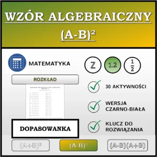 Dopasowanka: Wzór algebraiczny (A-B)², rozkład (liczby dziesiętne)