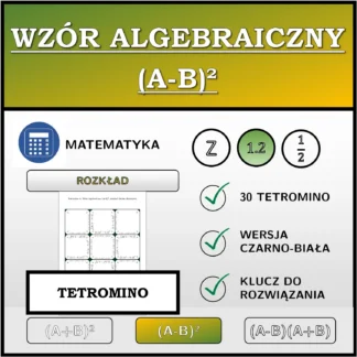 Tetromino: Wzór algebraiczny (A-B)², rozkład (liczby dziesiętne)
