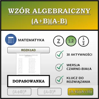 Dopasowanka: Wzór algebraiczny (A+B)(A-B), rozkład (liczby dziesiętne)
