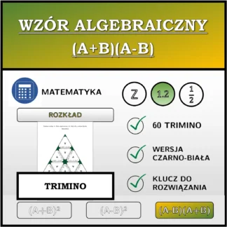 Trimino: Wzór algebraiczny (A+B)(A-B), rozkład (liczby dziesiętne)
