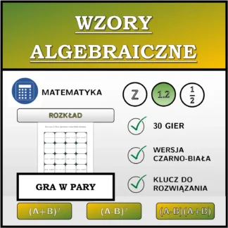 Gra w pary: Wzory algebraiczne, rozkład (liczby dziesiętne)