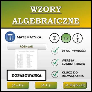 Dopasowanka: Wzory algebraiczne, rozkład (liczby dziesiętne)
