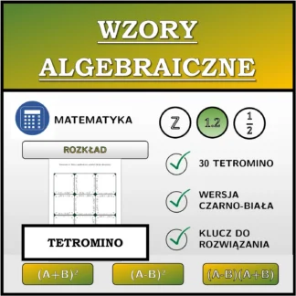 Tetromino: Wzory algebraiczne, rozkład (liczby dziesiętne)