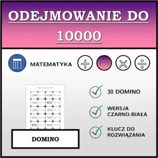 Domino: Odejmowanie do 10000