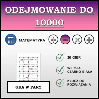 Gra w pary: Odejmowanie do 10000