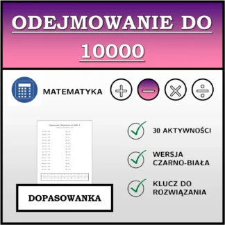 Dopasowanka: Odejmowanie do 10000