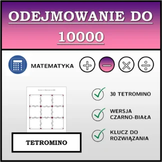 Tetromino: Odejmowanie do 10000