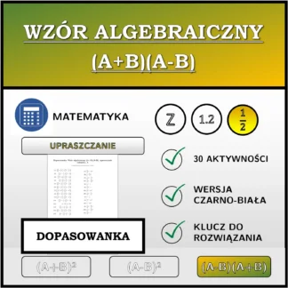 Dopasowanka: Wzór algebraiczny (A+B)(A-B), upraszczanie (ułamki)