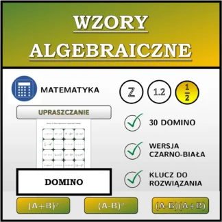 Domino: Wzory algebraiczne, upraszczanie (ułamki)