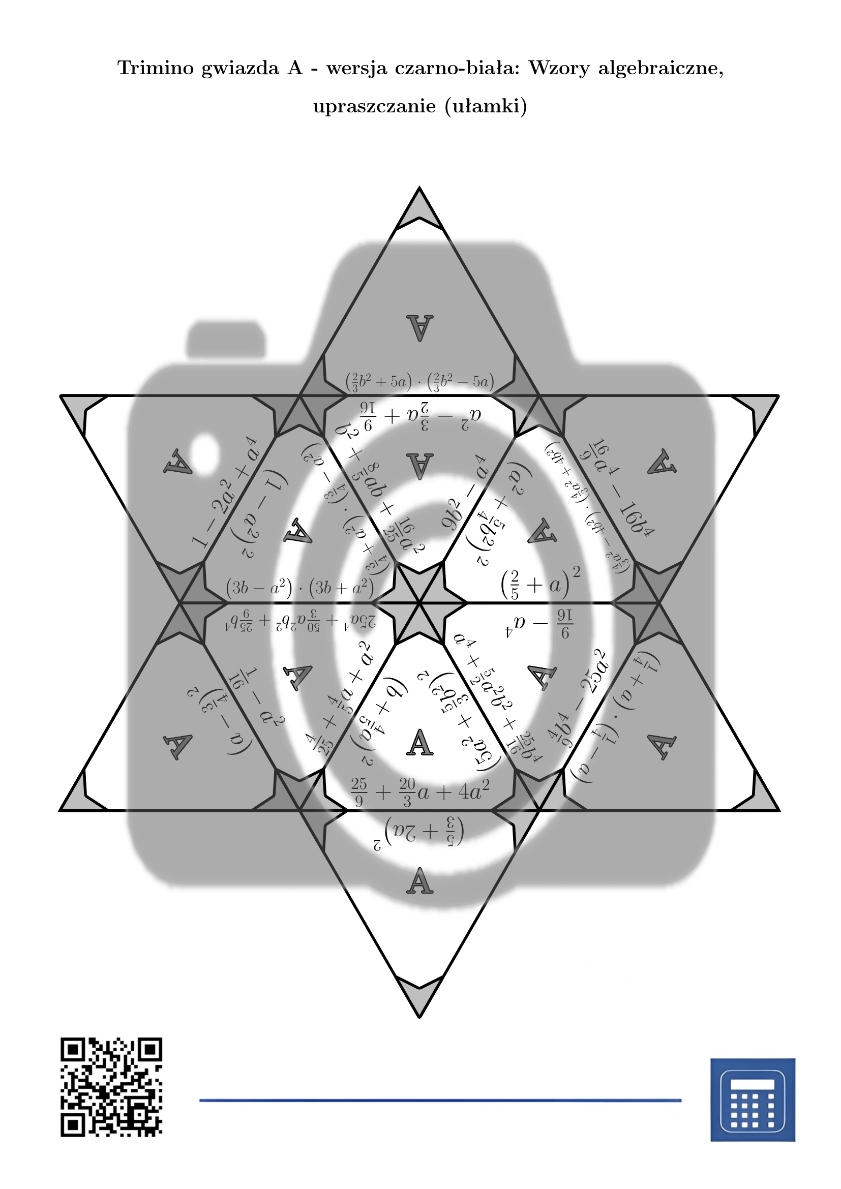 Trimino: Wzory algebraiczne, upraszczanie (ułamki) - obrazek 5