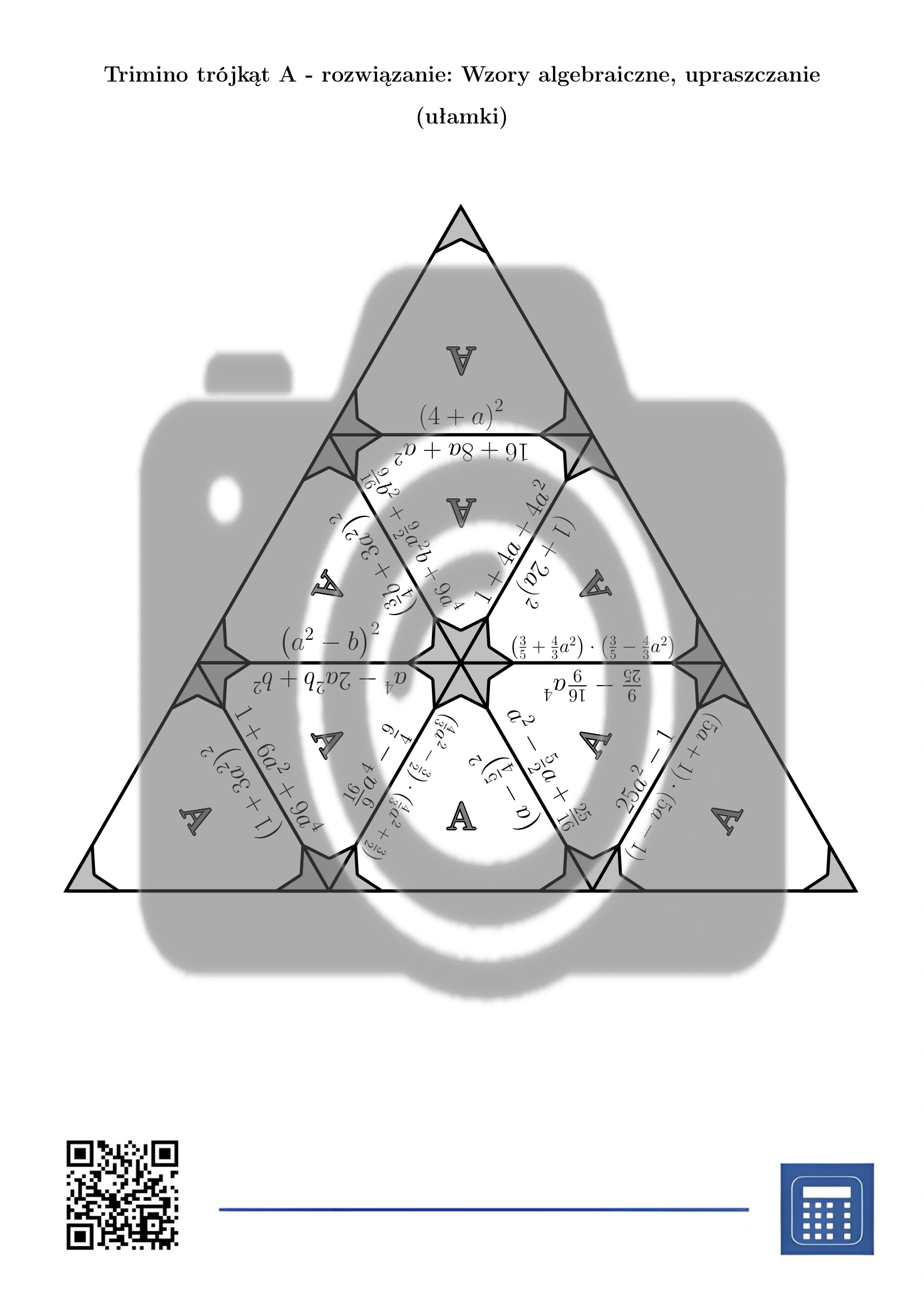 Trimino: Wzory algebraiczne, upraszczanie (ułamki) - obrazek 6