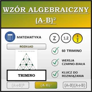 Trimino: Wzór algebraiczny (A-B)², rozkład (ułamki)