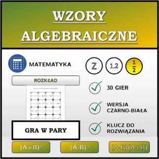 Gra w pary: Wzory algebraiczne, rozkład (ułamki)