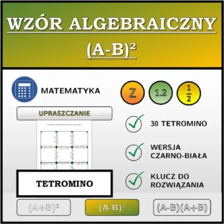 Tetromino: Wzór algebraiczny (A-B)², upraszczanie