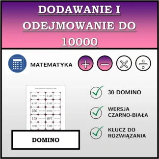Domino: Dodawanie i odejmowanie do 10000