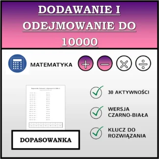 Dopasowanka: Dodawanie i odejmowanie do 10000