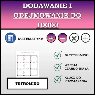 Tetromino: Dodawanie i odejmowanie do 10000