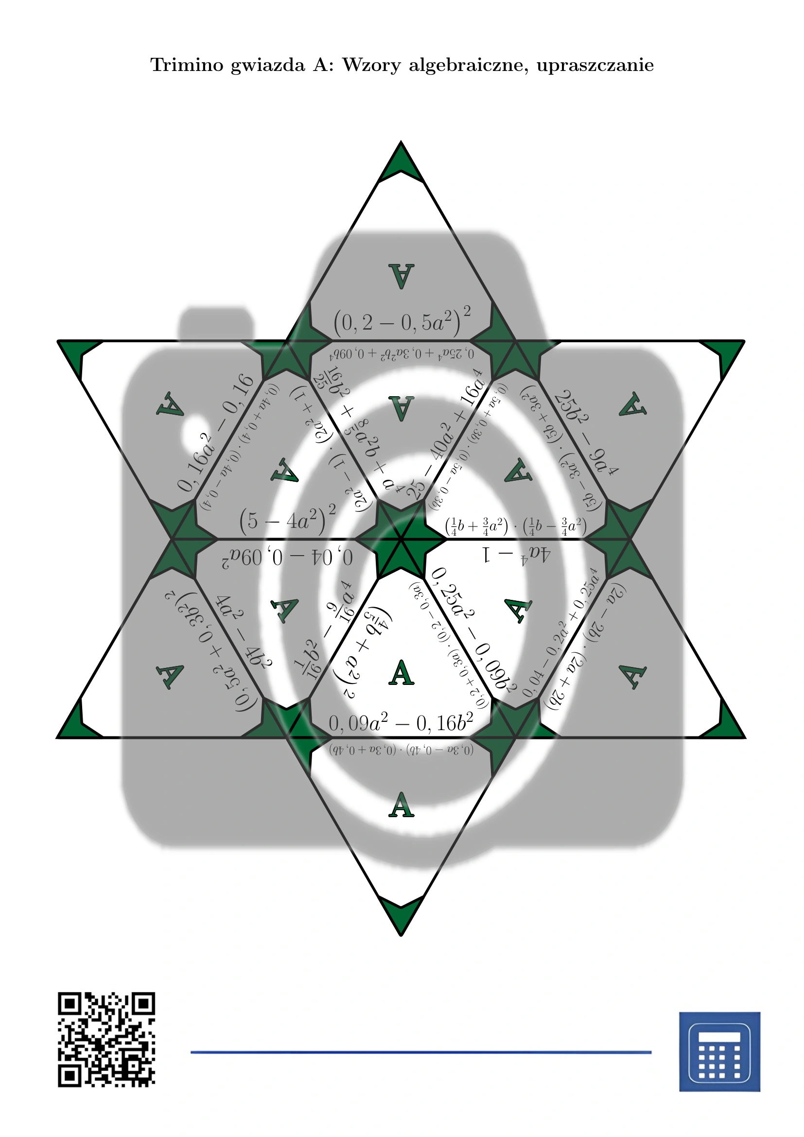Trimino: Wzory algebraiczne, upraszczanie - obrazek 4