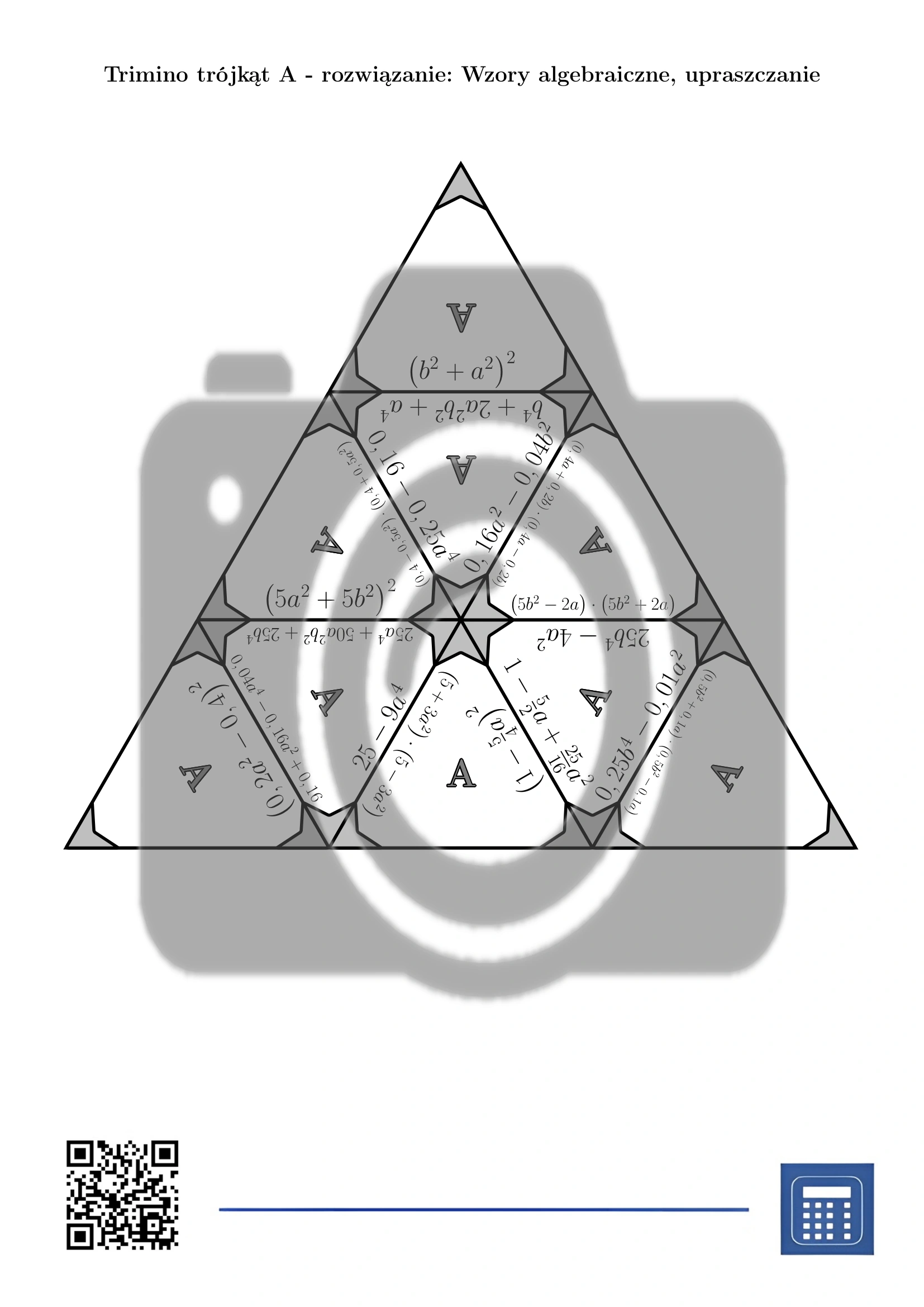 Trimino: Wzory algebraiczne, upraszczanie - obrazek 6