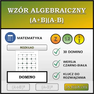 Domino: Wzór algebraiczny (A+B)(A-B), rozkład