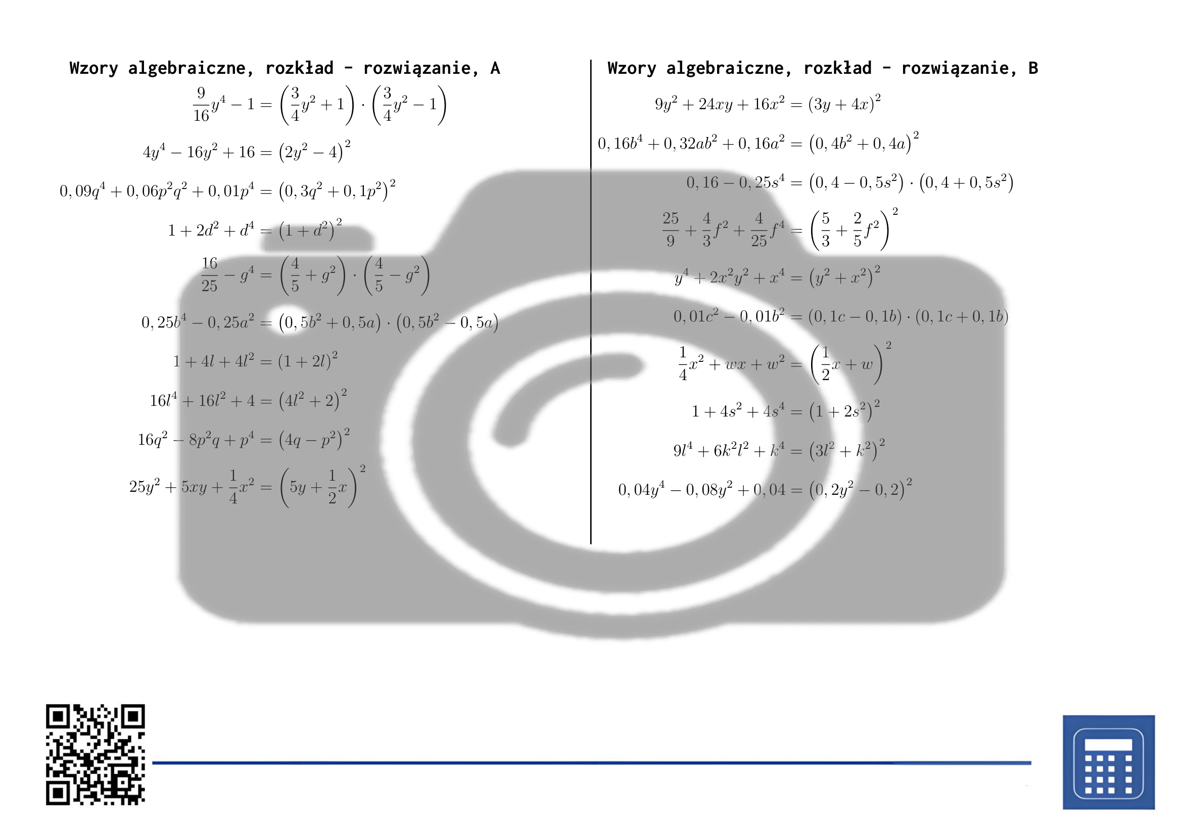 Karta pracy: Wzory algebraiczne, rozkład - obrazek 4