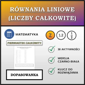 Dopasowanka: Równania liniowe (liczby całkowite), całkowitoliczbowe rozwiązanie