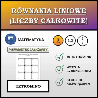 Tetromino: Równania liniowe (liczby całkowite), całkowitoliczbowe rozwiązanie