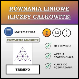 Trimino: Równania liniowe (liczby całkowite), całkowitoliczbowe rozwiązanie