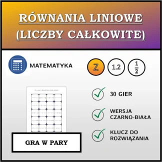 Gra w pary: Równania liniowe (liczby całkowite)