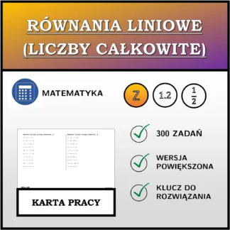 Karta pracy: Równania liniowe (liczby całkowite)