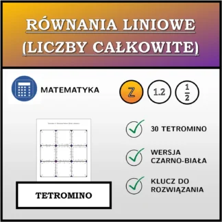 Tetromino: Równania liniowe (liczby całkowite)