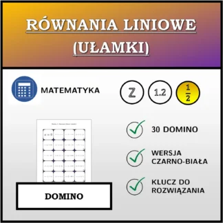 Domino: Równania liniowe (ułamki)