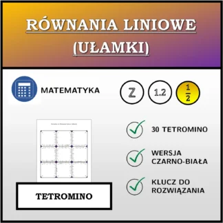 Tetromino: Równania liniowe (ułamki)