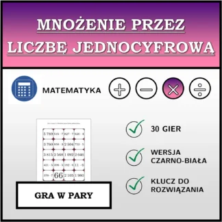 Gra w pary: Mnożenie przez liczbę jednocyfrową