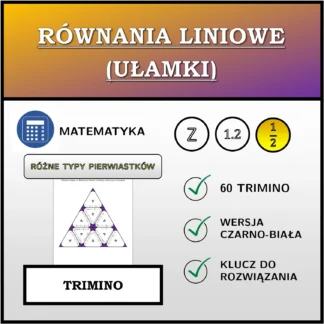 Trimino: Równania liniowe (ułamki), różne typy rozwiązań