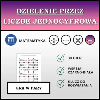 Gra w pary: Dzielenie przez liczbę jednocyfrową