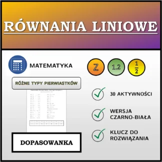 Dopasowanka: Równania liniowe, różne typy rozwiązań